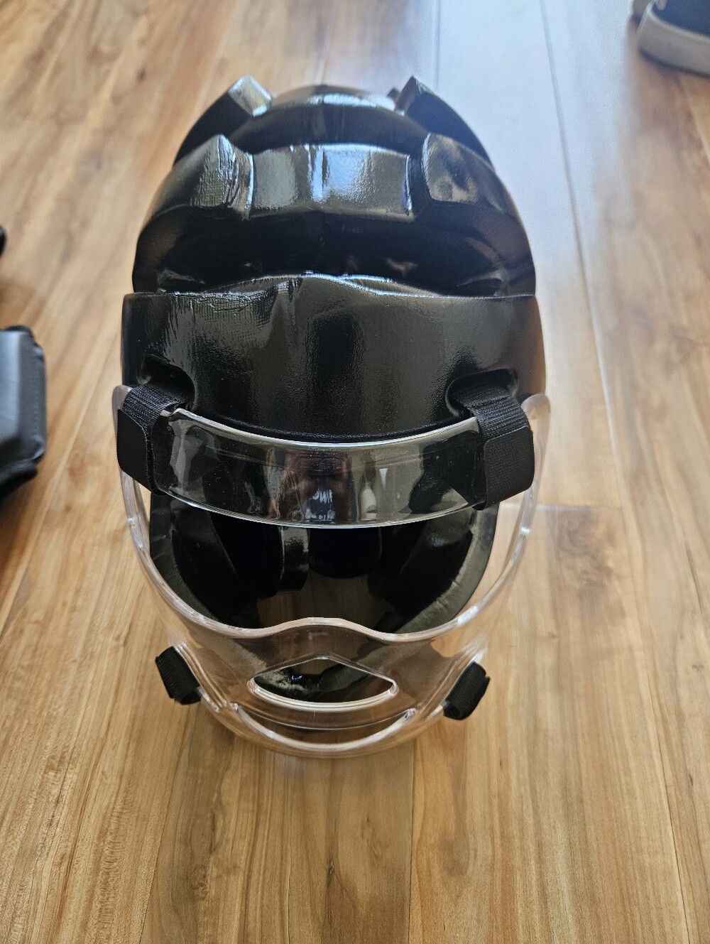 Black Taekwondo Protective Face Mask with Clear Shield
